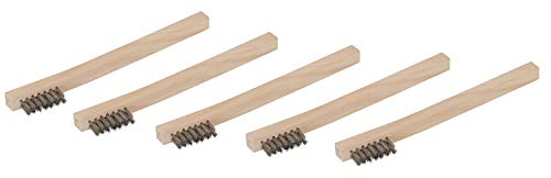 Steelman Stainless Steel 1200-Bristle Count Wire Brush for Mechanics and Painters, Removes Rust and Paint from Metals, Wood Handle, 5 Pack - style: 1200 Bristle Count Wire Brush-5 pack