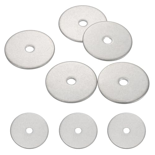 MECCANIXITY 5 Pcs M6 Stainless Steel Flat Washers Round Assortment Parts Spacers Assorted for Screws, Bolts, Plumbing, Automotive, Electrical 6mm ID 40mm OD 2mm Thick - size: M6, 6mm ID 40mm OD 2mm Thick