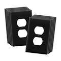 ENERLITES 10 Pack Mid-Size Duplex Outlet Covers Wall Plate, Black - color: Black, size: Mid-Size