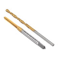 uxcell Tap & Drill Bit Set, 6-32 UNC Straight Flute Thread Tap and 1/9"" (2.8mm) Twist Drill Bit, Titanium Coated M2 High Speed Steel Thread Repair Tapping Tools, Gold - size: 6-32 UNC + 1/9" (2.8mm)