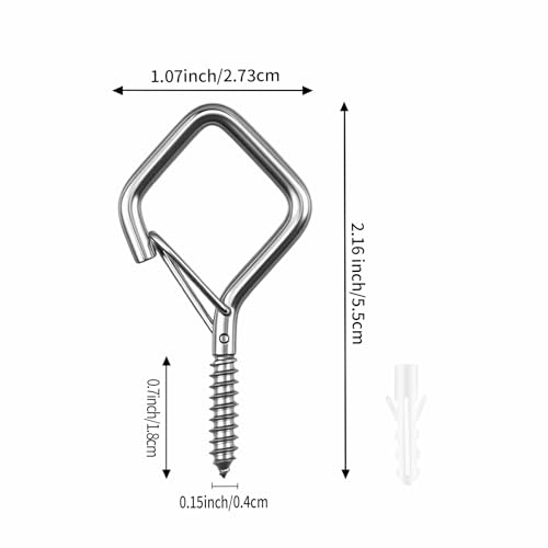 20 Pcs 304 Stainless Steel Eye Screw Hooks for Hanging Heavy Duty.Windproof Ceiling Hooks for Hanging Plants,Cup,Wind Chime,Bird Feeders,Christmas String Lights at Indoor&Outdoor 2.2 Inch - size: 20 PCS