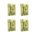4 Pcs Self-Closing Stainless Steel Door Hinge Spring Door Hinges Brass Heavy Duty Square Thickness 3mm (3 inch) - size: 3 Inch