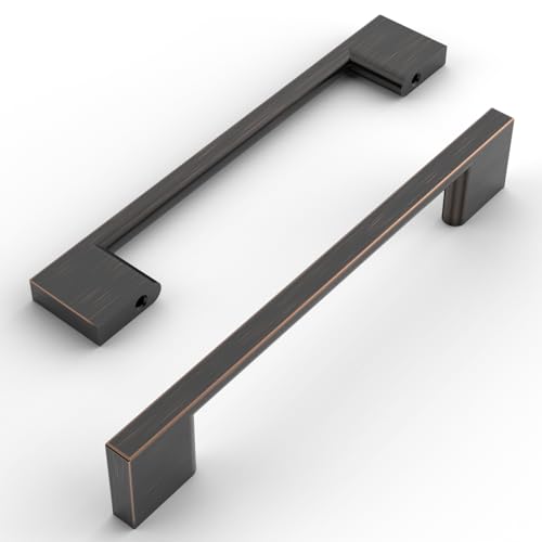 Amerdeco 10 Pack Oil Rubbed Bronze Cabinet Pulls 5 Inch(128MM) Hole Centers Kitchen Cabinet Handles Cabinet Hardware Kitchen Handles for Cabinets Cupboard Handles Drawer Pulls ZH0060 - color: Oil Rubbed Bronze, size: 5"/128mm Hole Center, style: 10 Pack