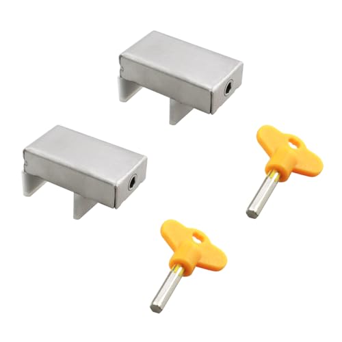 ZYAMY 2PCS Sliding Window Lock Adjustable Width from 0.66 Inches to 1.65 Inches Security Door and Window Stopper with Key for Patio Door Limiter Vertical and Horizontal Installation