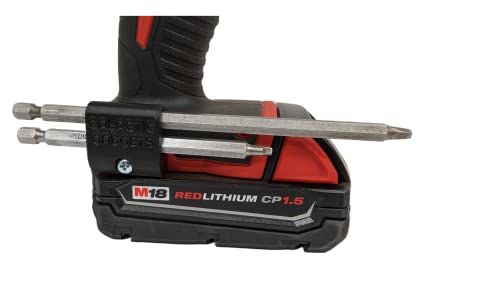 Magnetic Bit Holder for Milwaukee M18 Drill & Impact Driver - Open-Ended Pass-Through for Long Bits (Black) - Galactic Gadgets - color: Black