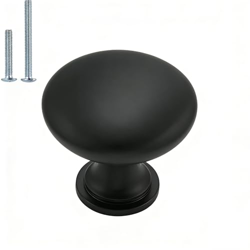 homdiy 15 Pack Black Round Cabinet Knobs, Solid Zinc Alloy - color: Matte Black, size: 15 Pack