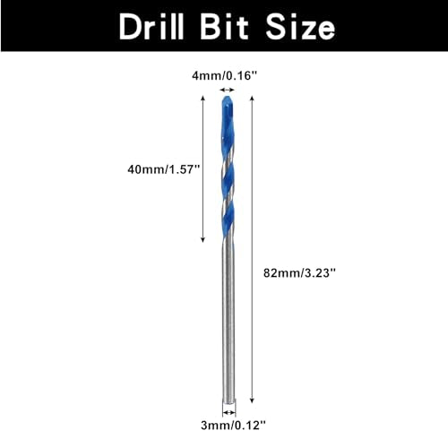 Piutouyar 10 Pcs 4mm Masonry Drill Bits, 4mm/5/32