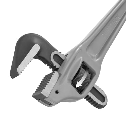 DURATECH 18-inch Aluminum Offset Pipe Wrench, Adjustable Plumbing Wrench - size: 18-inch, style: Offset