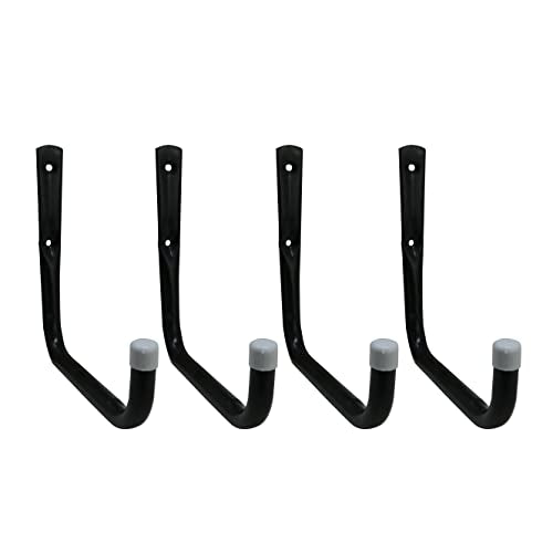 Shepherd Hardware 8090E Heavy Duty Steel Garage Storage/Large Utility Hooks, 4 Pack,Black - color: Black, size: 7.5"
