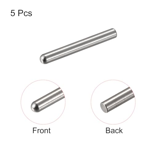 uxcell 5x40mm Dowel Pins, 5pcs 304 Stainless Steel Round Head Flat Chamfered End Dowel Pin Bunk Bed Pins Shelf Pegs Support Shelves Fasten Elements - size: 5x40mm