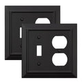 Classic Architecture Wall Plates,Light Switch covers, Electrical Outlet Covers, Duplex receptacle wall plates,Mid Size Bamboo Fiber Material Switch plates Matte Black (2 Gang Toggle/Duplex 2PK) - style: 2 Gang Toggle/Duplex 2PK