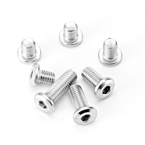 M8 x 10mm 12mm 16mm 20mm 25mm Flat Round Head Hex Socket Cap Screws Bolts, Furniture Screws, 304 Stainless Steel, Allen Hex Drive, Metric Fully Threaded, Bright Finish, Assortment Kit 50PCS - size: M8 x 10/12/16/20/25mm (50PCS)