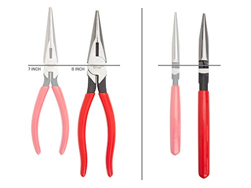 TEKTON 8 Inch Long Nose Pliers | PGF10008 - [Old Version] - color: Serrated Jaw, size: 8 Inch Straight