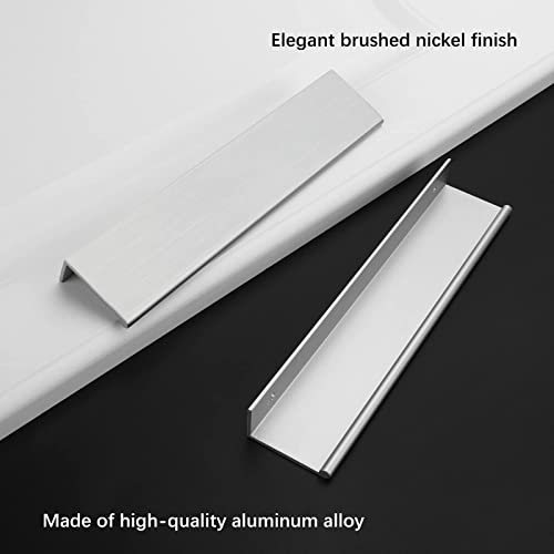 Rergy 10 Pack 6-1/4" Cabinet Pulls Brushed Nickel Finger Pulls for Cabinets - color: Brushed Nickel, size: Hole Center: 6-1/4in(160mm)