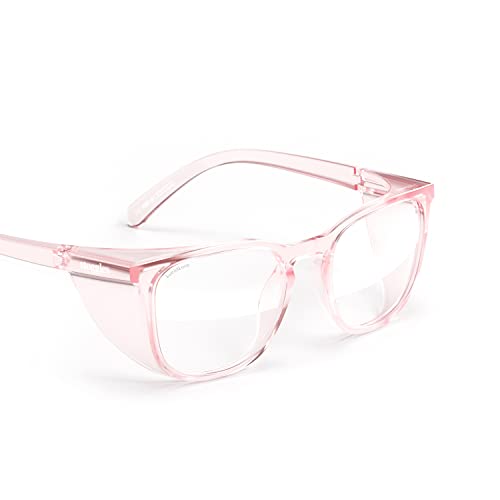 Stoggles Square Z87.1 Certified Polycarbonate Safety Glasses, Anti-Fog - color: Blush, size: Medium