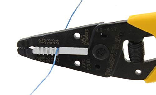 IDEAL Electrical 45-417 Premium Reflex T Stripper - 22-30 AWG solid, 24-32 AWG stranded, Wire Stripper with Plier Nose, Slide Lock, Textured Grips (Pack of 2) - size: 22-30 AWG Solid (Pack of 2)