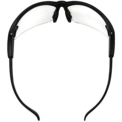 Global Vision Cougar Safety Glasses Nurses Dental Assistant Glasses Shooting Glasses for Women Men Clear Lens (Black) - color: Black