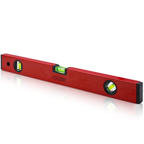 PROMAKER 18 inch Level, Magnetic Level with 180° 90° 45° bubbles, Shock Resistant, Aluminum Body, Level Tool with Overhead Viewing for Comfortable read PRO-NV030 - size: 18 inch