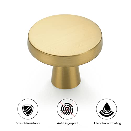 Ravinte Brushed Brass Solid Knobs Gold Kitchen Cabinet Pulls,5 Pack,Round-5 - style: Rustic