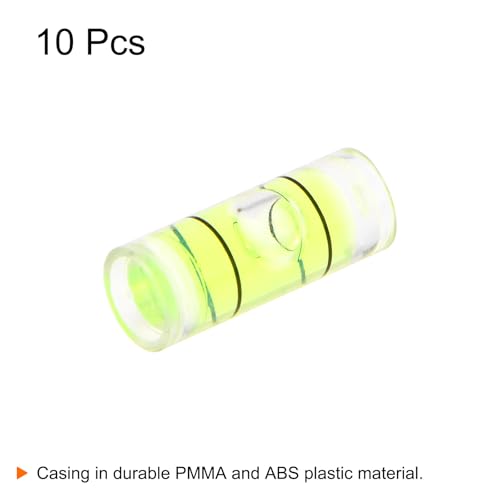 HARFINGTON 10pcs Small Cylindrical Bubble Level Vials 5x13mm PMMA Mini Horizontal Bubble Spirit Level Measuring Layout Tools for RV TV Picture Frame Hanging Tool Leveler - size: 5x13mm