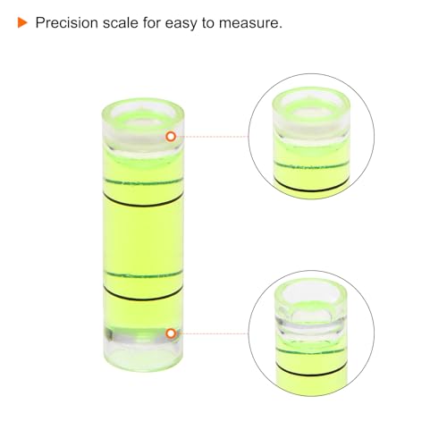HARFINGTON 6pcs Small Cylindrical Bubble Level Vials 9.5x31mm PMMA Mini Horizontal Bubble Spirit Level Measuring Layout Tools for RV TV Picture Frame Hanging Tool Leveler - size: 9.5x31mm