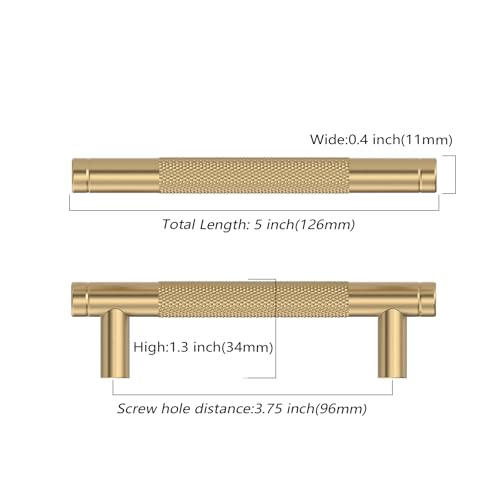 Asidrama 10 Pack 3.75 Inch(96mm) Champagne Bronze Cabinet Pulls Knurled Cabinet Handles Cupboard Handles Kitchen Cabinet Hardware for Cupboard Drawer Pulls - color: Champagne Bronze, size: 3.75" Hole Center, style: 10 Pack