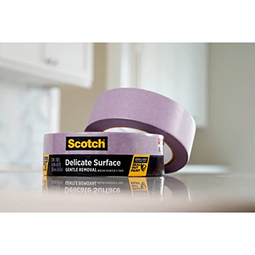 Scotch Delicate Surfaces Painters Tape, 1.88 in x 60 yd, Damage-Free Painting Prep, Protect Delicate Surfaces, UV & Sunlight Resistant, Solvent-Free Adhesive, Indoor Masking Tape, 1 Roll (2080-48EC)