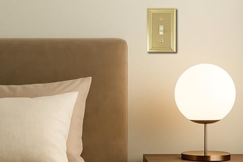 OKAWYC Single Toggle Light Switch Cover Adler Metal Wall Plate, 4-Pack Brushed Brass 1 Gang, for Light Switch Cover Decorative Wallplate, Durable - size: 1 Toggle