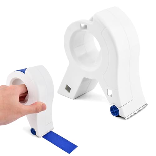 Masking Paint Tape Dispenser, Portable Paint Tape Applicator for Trim, Easy to Grip Rounded Handles and Accurate Tape Application, Saves Time Compact Design for On The Go Usage(White)