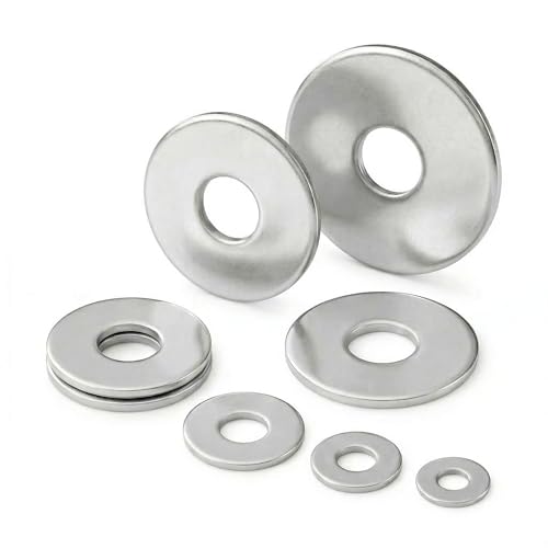 Stainless Steel Flat Washers Assortment, 18-8 (304) Stainless Steel, 547-Piece Set (Assorted Metric Sizes M3-M12, 3mm, 4mm, 5mm, 6mm, 8mm, 10mm, 12mm) with Plastic Storage Case