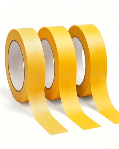 3Rolls Painters Tape 1 Inch Wide Orange Masking Tape for Painting 55Yards - color: Orange