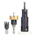 Amana Tool Woodworking Countersink Set, AMS-306, 3-Piece | Carbide Tipped with Adjustable Depth Stop and No-Thrust, No Marring Ball Bearing, with Plug Cutter and Planer Pack - style: AMS-306, 3-Pc