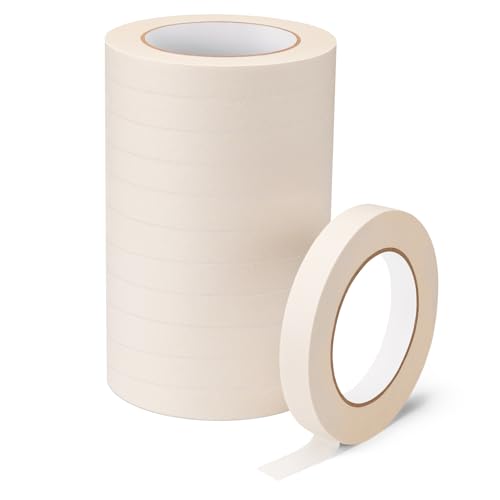 KICNIC Painter Tape, White Masking Tape 0.7 in x 60 yd, 12 Rolls, Removable - color: White, size: 12 Rolls
