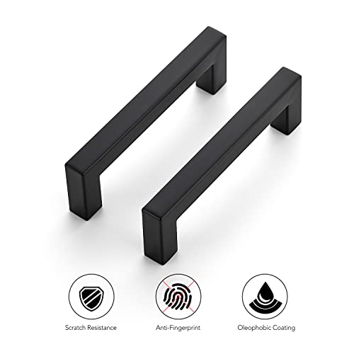Ravinte Matte Black Cabinet Handles Square Pulls 4 Inch 3 Pack - size: 4-1/2 Inch (4 Inch Hole Center)
