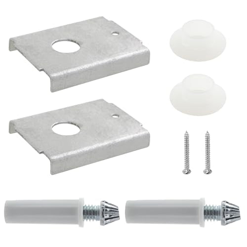 2PCS Double Folding Door Hardware Repair Kit Wardrobe Hardware Brackets with 1-7/8-inch and 7/16-inch Pivot Holes for Pocket Accordion Barn Doors Silver