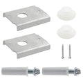 2PCS Double Folding Door Hardware Repair Kit Wardrobe Hardware Brackets with 1-7/8-inch and 7/16-inch Pivot Holes for Pocket Accordion Barn Doors Silver