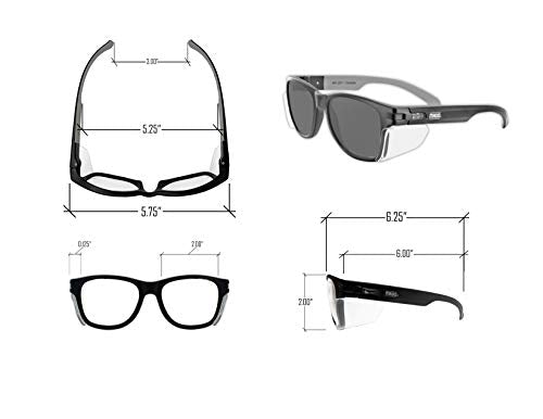 MAGID Gemstone Y50 Performance Anti-Fog Safety Glasses with Side Shields - color: Combo Lens | Clear & Gray, size: 2 Pairs