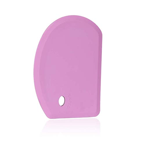 Sapid Silicone Bowl Scraper Flexible Curved Edge Dough Scraper Baking Bread - color: Purple