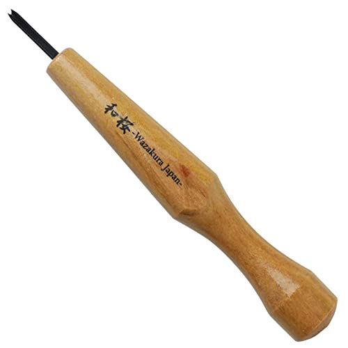 Wazakura Made in Japan Bonsai Chisel Hand V-Parting Triangle Carving Tool 1.5 mm for Jin Shari Making, DIY Woodcarving Knife for Experts and Beginners (V-Parting Triangle Shape 1.5 mm) - style: V-Parting Triangle Shape 1.5 mm