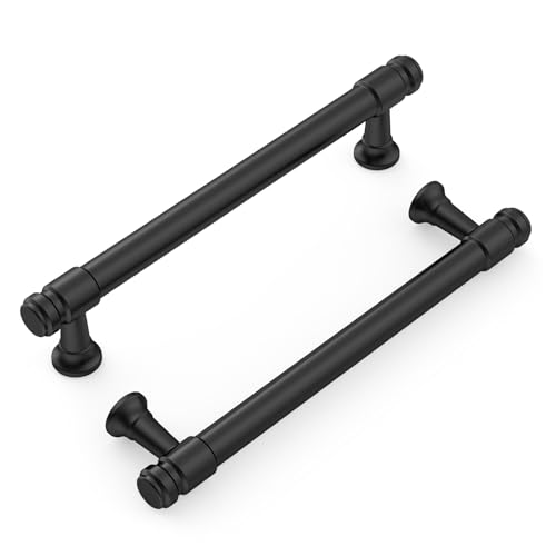 9BUILD 10 Pack 5 Inch Matte Black Cabinet Handles,Kitchen Hardware - color: Matte Black, size: 5"/128MM Hole Center