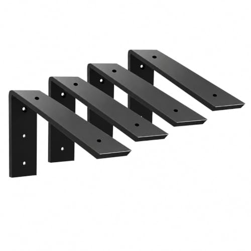 WINKER Countertop Support Bracket 4 Pack Heavy Duty 3/8" Thick Hidden L Shelf Bracket 8" x 6" x 2.5" Metal Corbels for Quartz/Granite/Wood/Concrete/Laminate Countertops, Black - size: 8″x6″x2.5″-3/8" thick, style: Black-4Pack