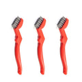 GOLDEN SMILE 3-Pack 7" Stainless Steel Wire Brushes - 40% Denser Than Standard Brushes - for Heavy-Duty Cleaning: Grill Grates, Uncoated Pans, Rust Removal, Deburring & Metal Cleaning