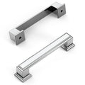Amerdeco 10 Pack Polished Nickel Cabinet Pulls 3.75" - color: Polished Nickel, size: 3.75" hole center, style: 10 Pack