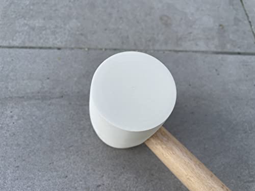 Sandbaggy Rubber Mallet | 20 oz Industrial Grade | For Applications Like Construction & Landscaping | Made of Solid Oak | Comfortable for All Day Use | Includes Tent Peg Remover (Pack of 6, White) - size: White Color