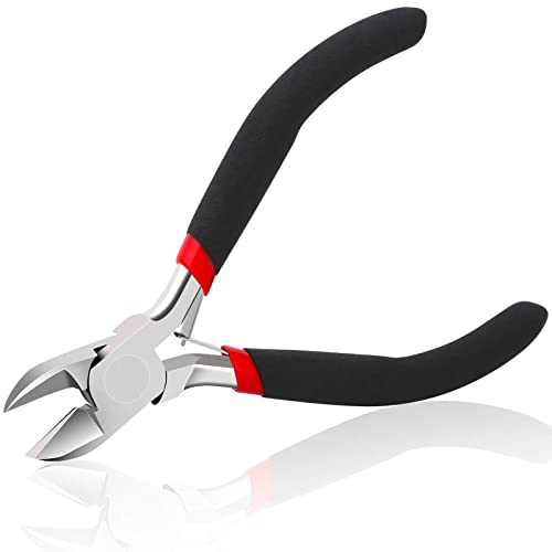 Wire Cutters, Small Side Cutters for Crafts, Flush Cutting Pliers for Jewelry Making, Floral Wire Cutters for Artificial Flowers, Zip Tie Cutters for Cable Tie, Wire Cutting Tool for Guitar Strings - style: Side Cutter Pliers