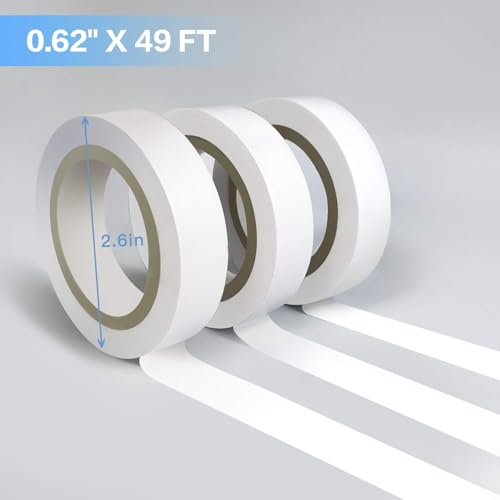 Wapodeai 6PCS (3 Black + 3 White) Electrical Tape, 0.62 in X 49 ft - style: 3PCS White and 3PCS Black