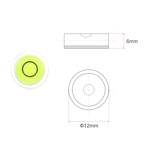 HARFINGTON 3pcs Round Bubble Level 12x6mm Mini Circular Bullseye Spirit Levels for Leveling Camera Tripod Telescope Workshop Turntable Pictures Frame Carpentry Measuring, Green - color: Green (Black Circle), size: 12x6mm