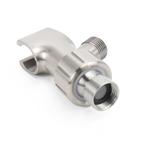 NearMoon Adjustable Shower Arm Mount- with Universal Wall Hook Bracket and Brass Pivot Ball, Shower Head Holder for Hand Held Showerheads (Brushed Nickel) - color: Brushed Nickel