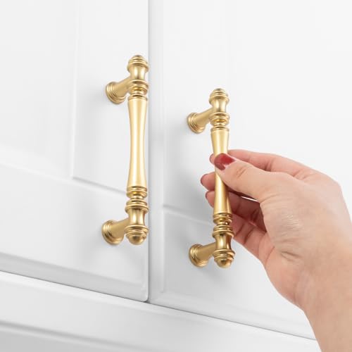 KOOFIZO 10 Pack 3-3/4 in Brushed Gold Cabinet Pulls, Gold Drawer Handle P30 - color: Brushed Gold, size: 3-3/4" CC - 10Pcs