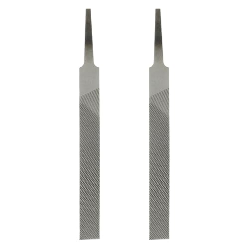 HARFINGTON 2pcs Flat Coarse Cut File 4" Double Cut Teeth High Carbon Steel Hand Rasp File without Handle for Metal Wood Deburring Removing - size: 4", style: Coarse